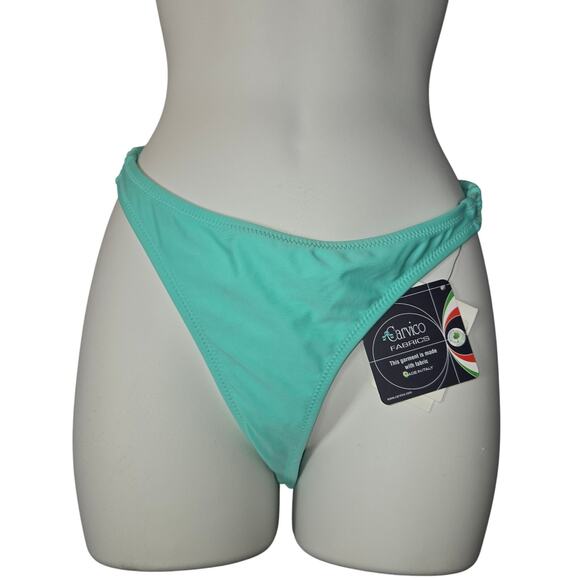 Volcom Womens XL Swimsuit Bikini Bottoms Simply Solid Full Carvico Green Teal - Picture 1 of 14